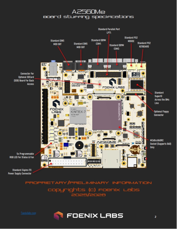 クロスブレイズ 基板 A2560Me - Foenix Retro Systems